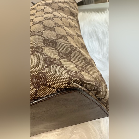 GUCCI Bag Handbag Tote Bag GG Canvas Brown - Picture 10 of 17